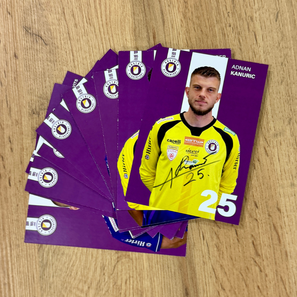 SK Austria Klagenfurt Autogrammkartenset 25/26 orig. signiert